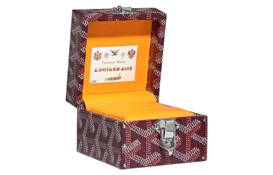 GOYARD REGENCE Goyardine Canvas Hard Jewelry Box Women's Burgundy