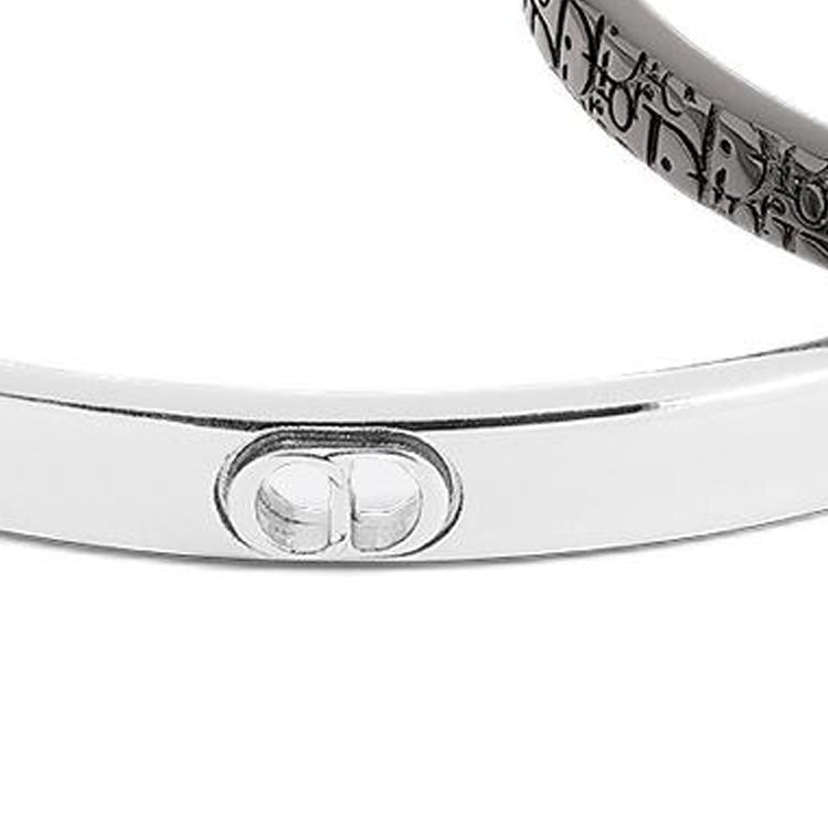 DIOR Copper Alloy Bangles Men's Silver