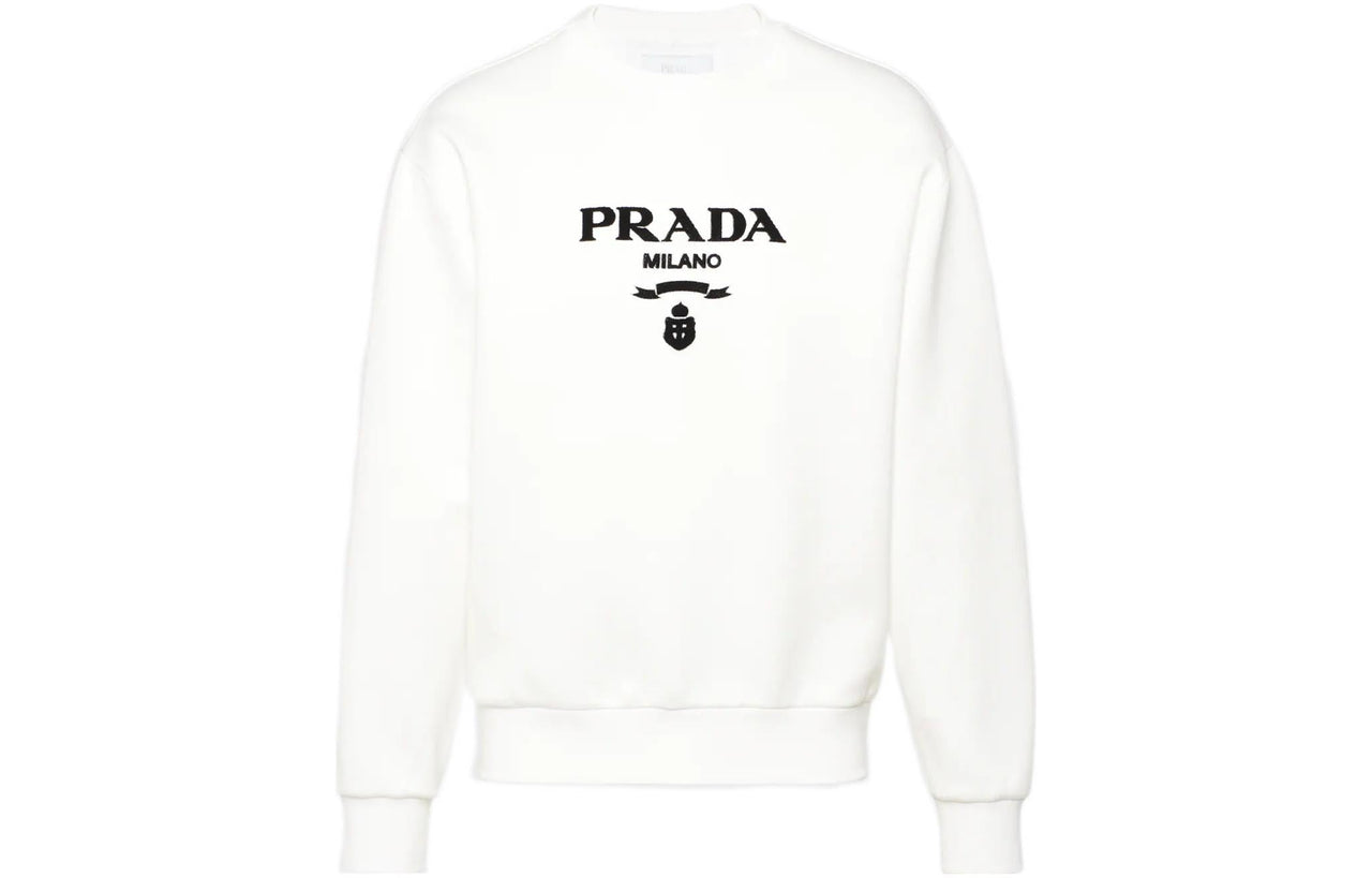 PRADA Chenille Logo Crewneck Sweatshirt