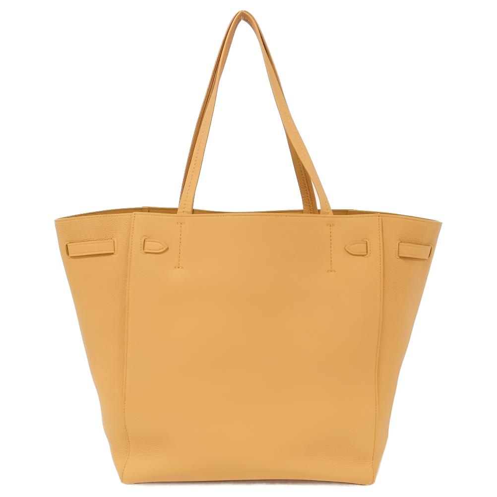 CELINE Calfskin Shoulder Bag Small Size Unisex Orange