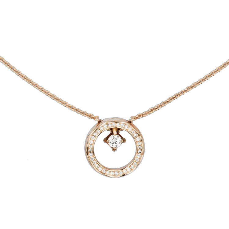 CHANEL 18K Gold Diamonds Necklaces Unisex Gold