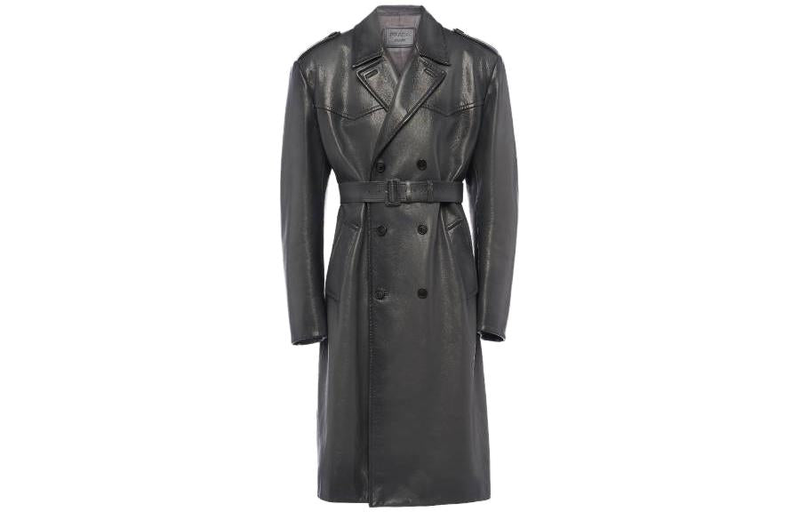 PRADA Coats Men Silver Gray