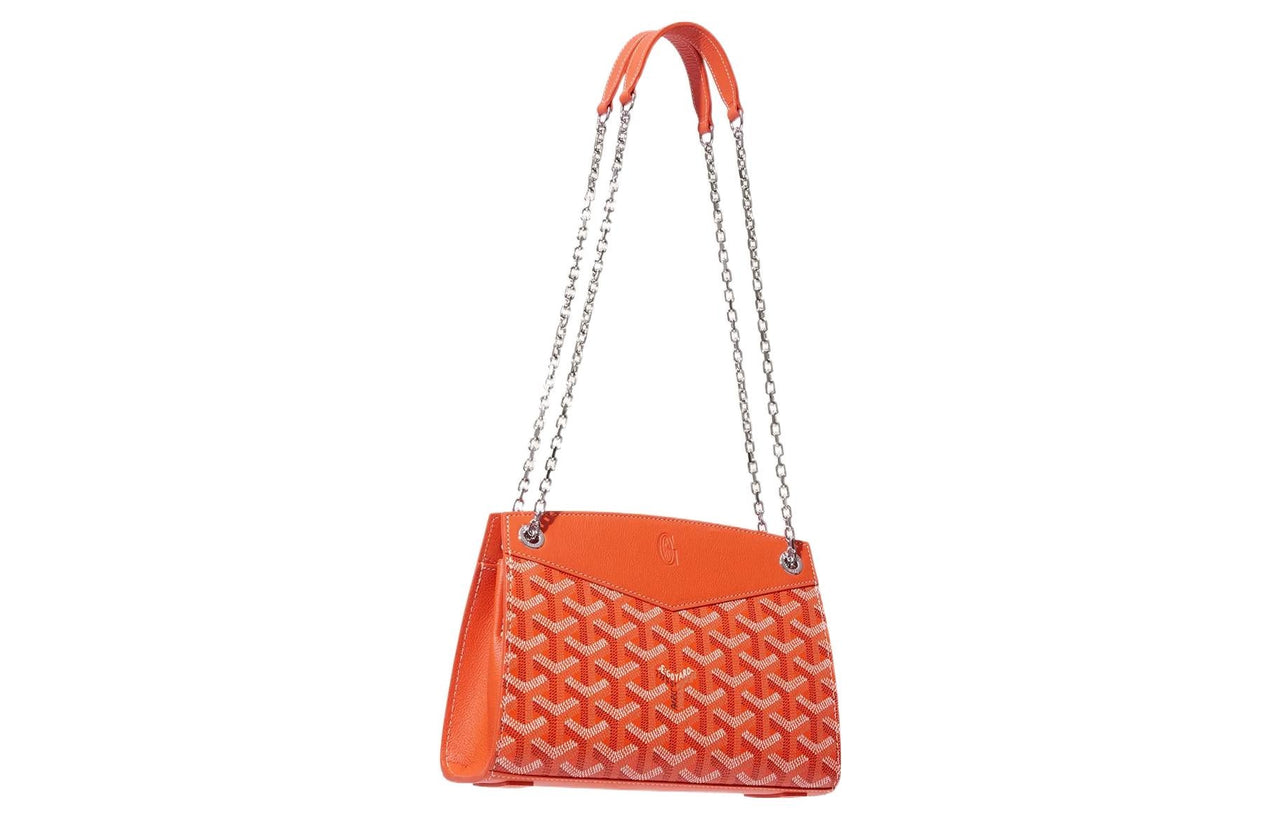 GOYARD Rouette Canvas With Leather Totes Chain Bag Shoulder Bag Women's Orange