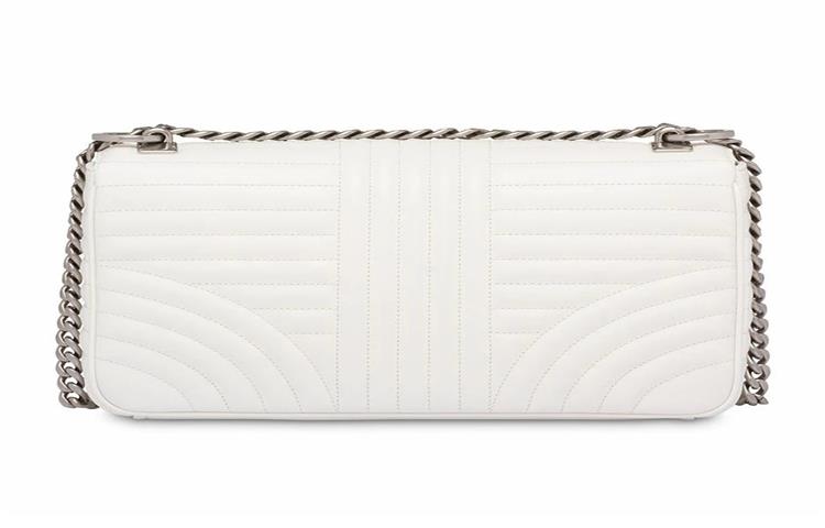 PRADA Diagramme Leather Shoulder Bag, Crossbody Bag, Handbag White