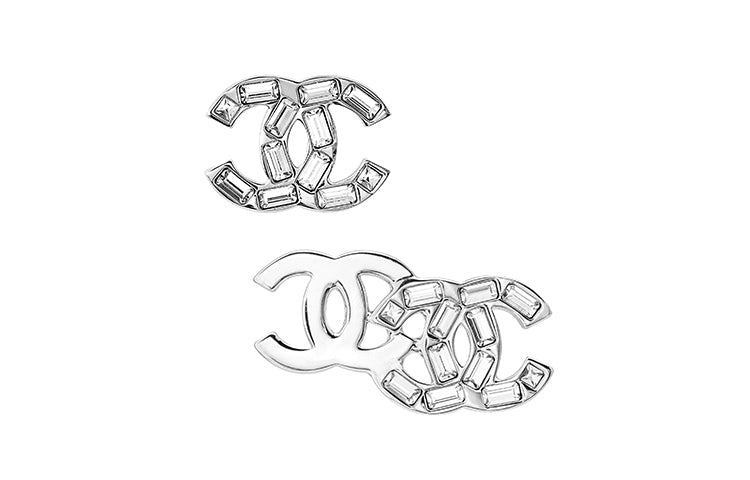 CHANEL Metal Earrings Women's Silver