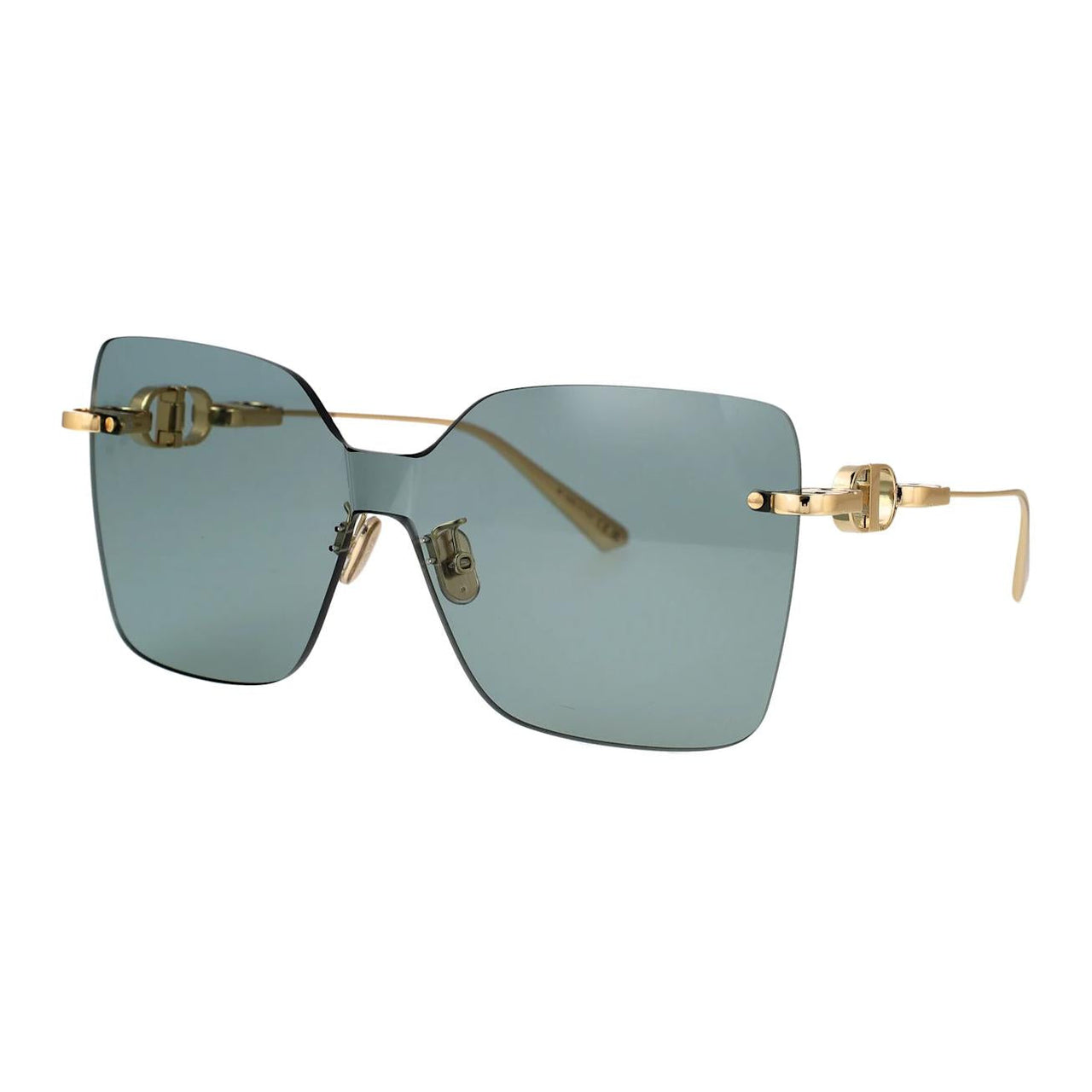DIOR Metal Irregular Shape Sunglasses Women's Gold