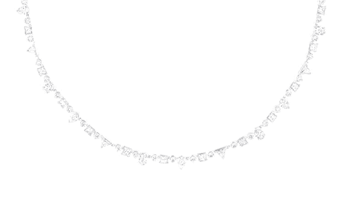DIOR 18K Gold Diamonds Necklaces Unisex Silver
