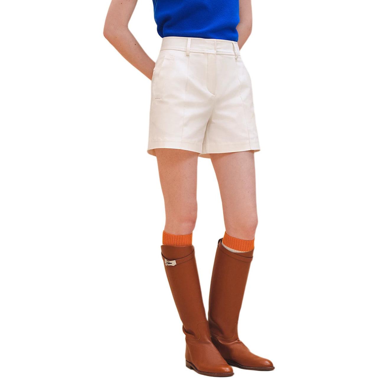 HERMES FW24 Casual Shorts Women's White