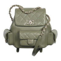 CHANEL Duma Grain Bright Calfskin Backpack Women's Khaki