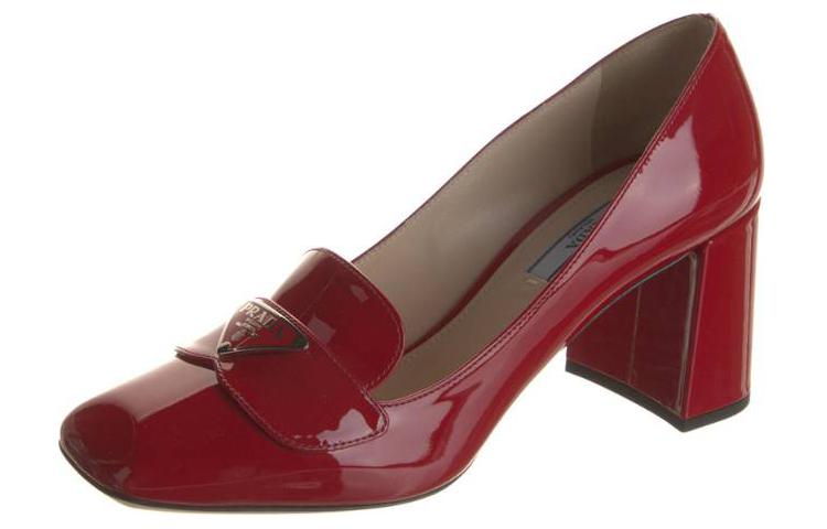 PRADA Chunky Heel High Heels Women's Red