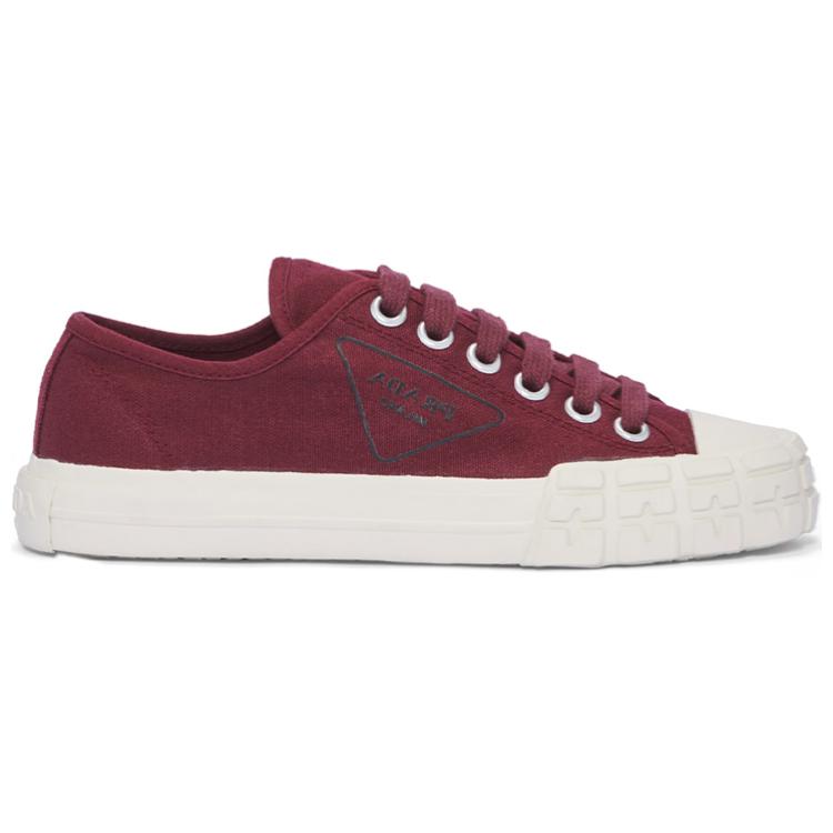 PRADA Canvas Shoes Women's Low-Top Burgundy