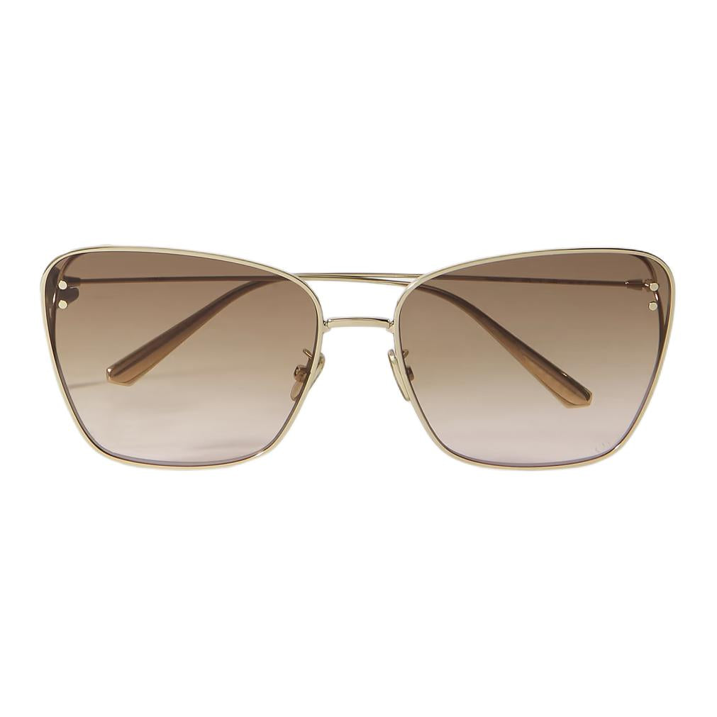 DIOR Metal Square Sunglasses Women's Gold
