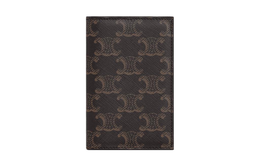 CELINE Cow Leather Binding Card Holder Men's Tawny