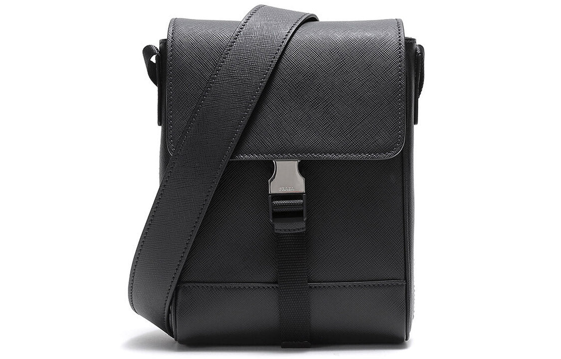PRADA Cow Leather Crossbody Bag Shoulder Bag Men's Black
