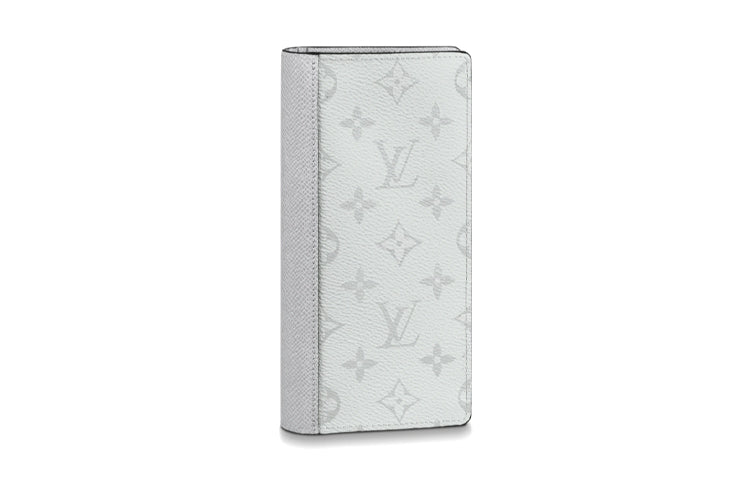 LOUIS VUITTON Brazza Wallet Monogram Antarctica Taiga White