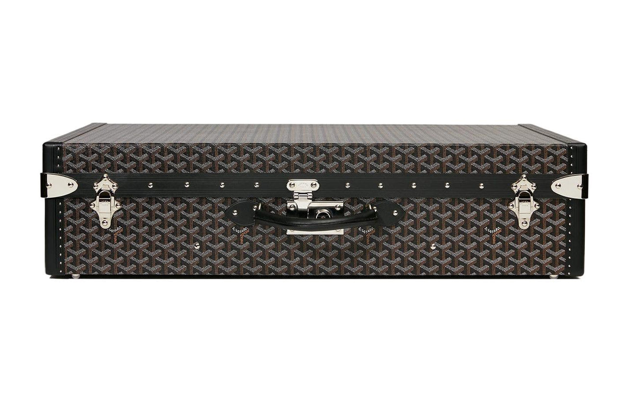 GOYARD Grand Hôtel Canvas With Leather Hard Case Handbag Unisex Black