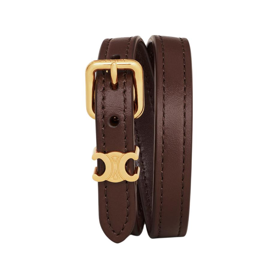 CELINE Calfskin Bangles Women's Chestnut