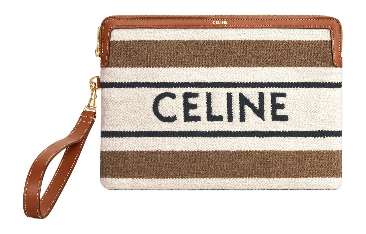 CELINE Fabric Clutch Small Size Women's Multicolor