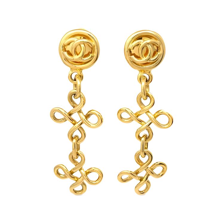 CHANEL 1993 Dangle Clip on Earrings