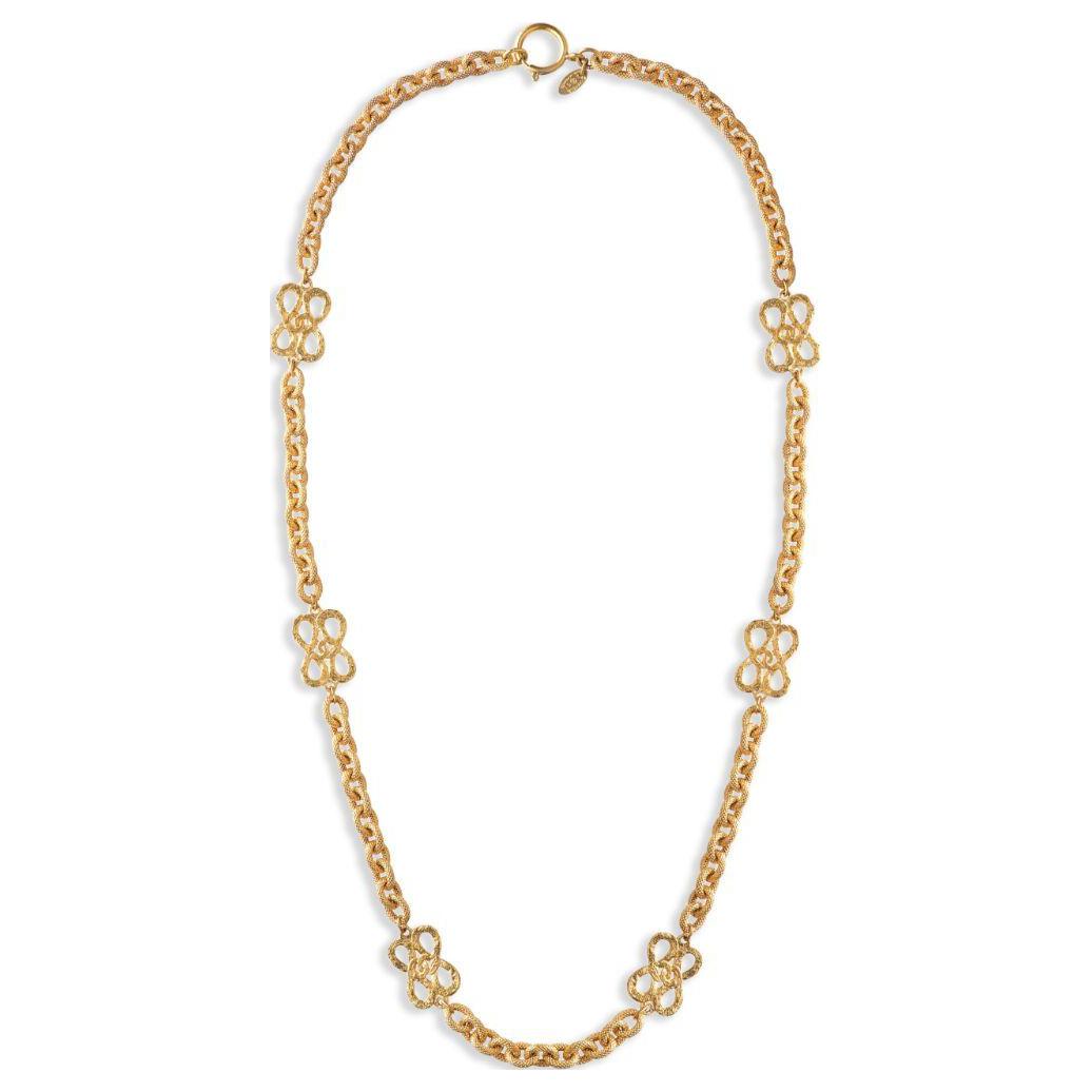 CHANEL 1986 Clover Chain Necklace
