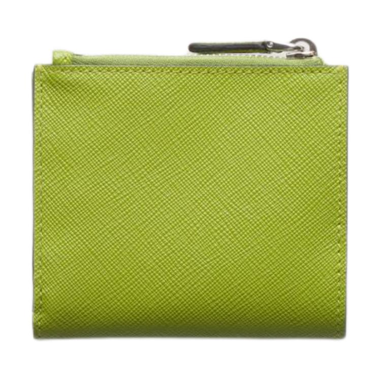 PRADA Cow Leather Wallet Men's Light Green