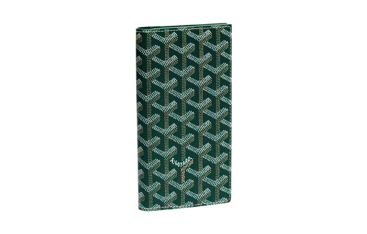GOYARD SAINT-ROCH Canvas With Leather Dog's Teeth Wallet Unisex Green
