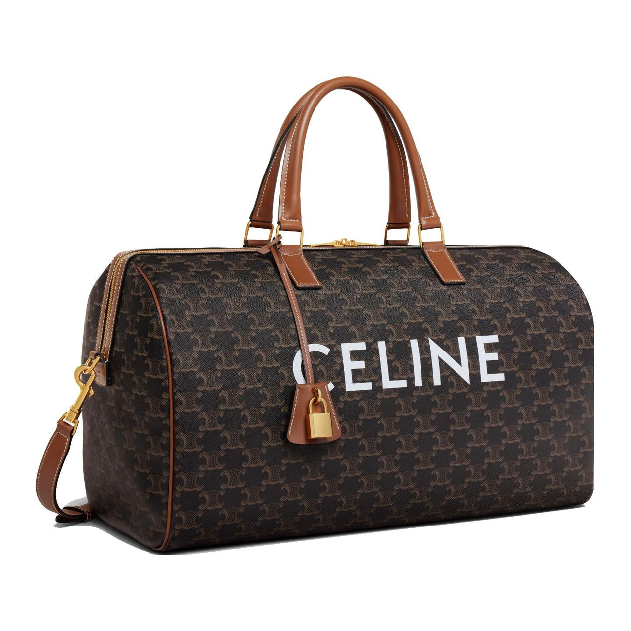 CELINE Fabric With Cow Leather Shoulder Bag, Crossbody Bag, Handbag, Travel Bag Medium Size Women's Tawny