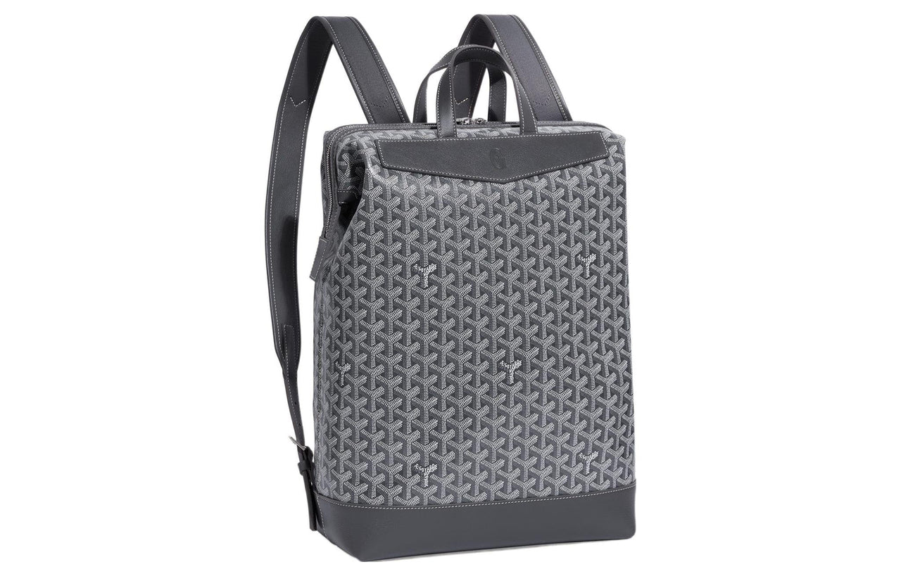 GOYARD Cisalpin Canvas Leather Backpack Unisex Gray