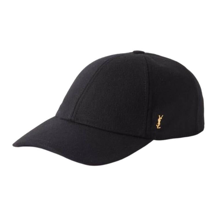 SAINT LAURENT Wool Baseball Caps Unisex Black