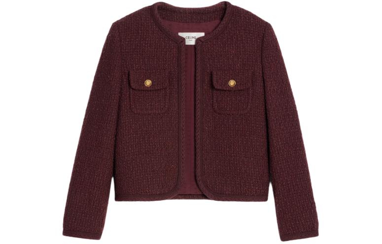 CELINE FW23 Jackets Coats Women's Burgundy