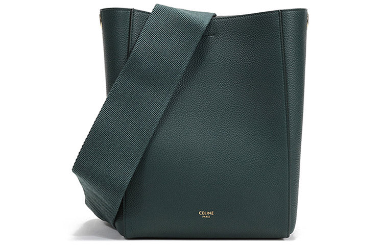 CELINE Cow Leather Bucket Bag Handbag Shoulder Bag Women's Amazon Green
