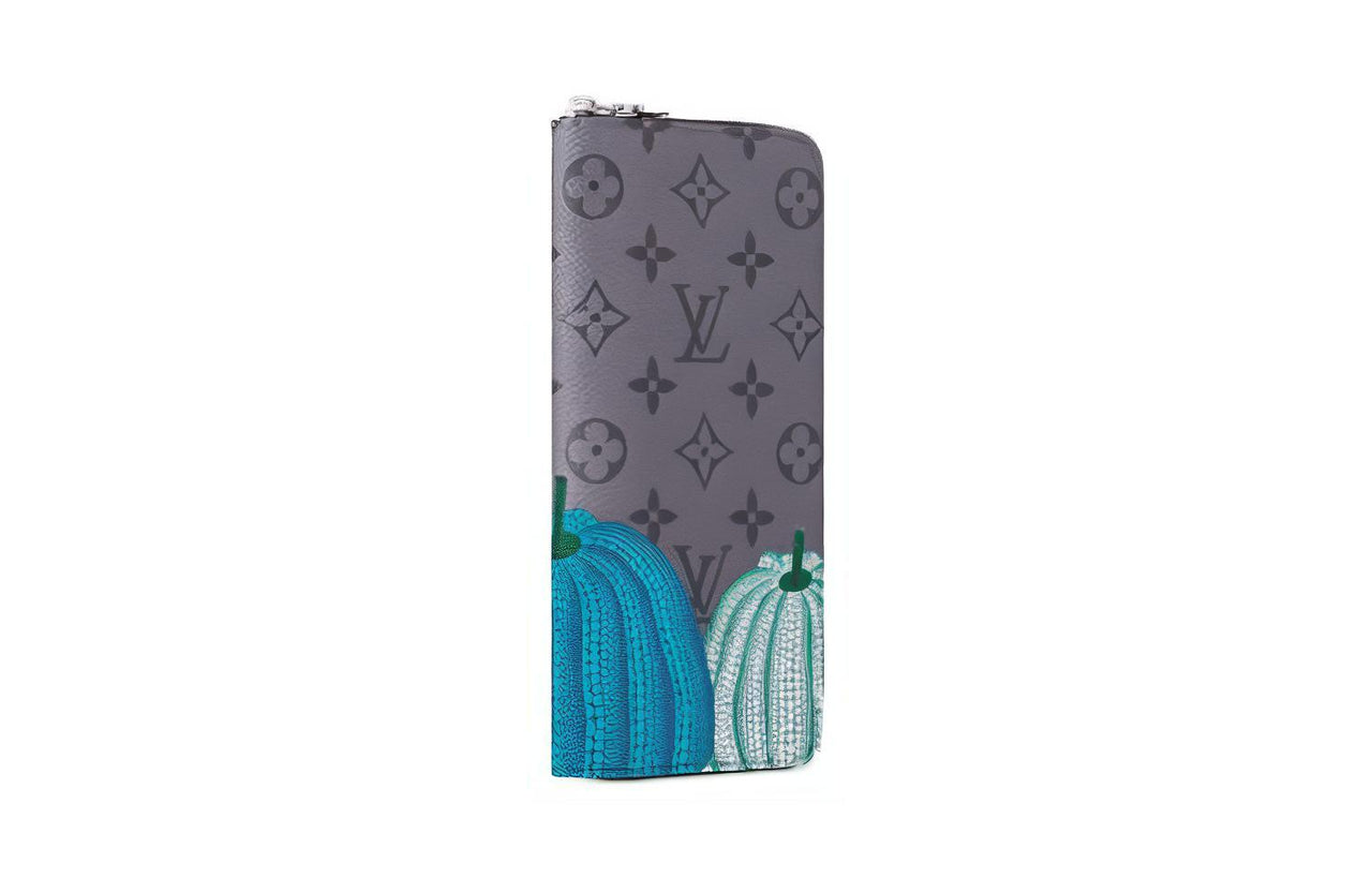 LOUIS VUITTON Yayoi Kusama Collaboration Coated Canvas With Leather Card Holder, Wallet Regular Men's Gray