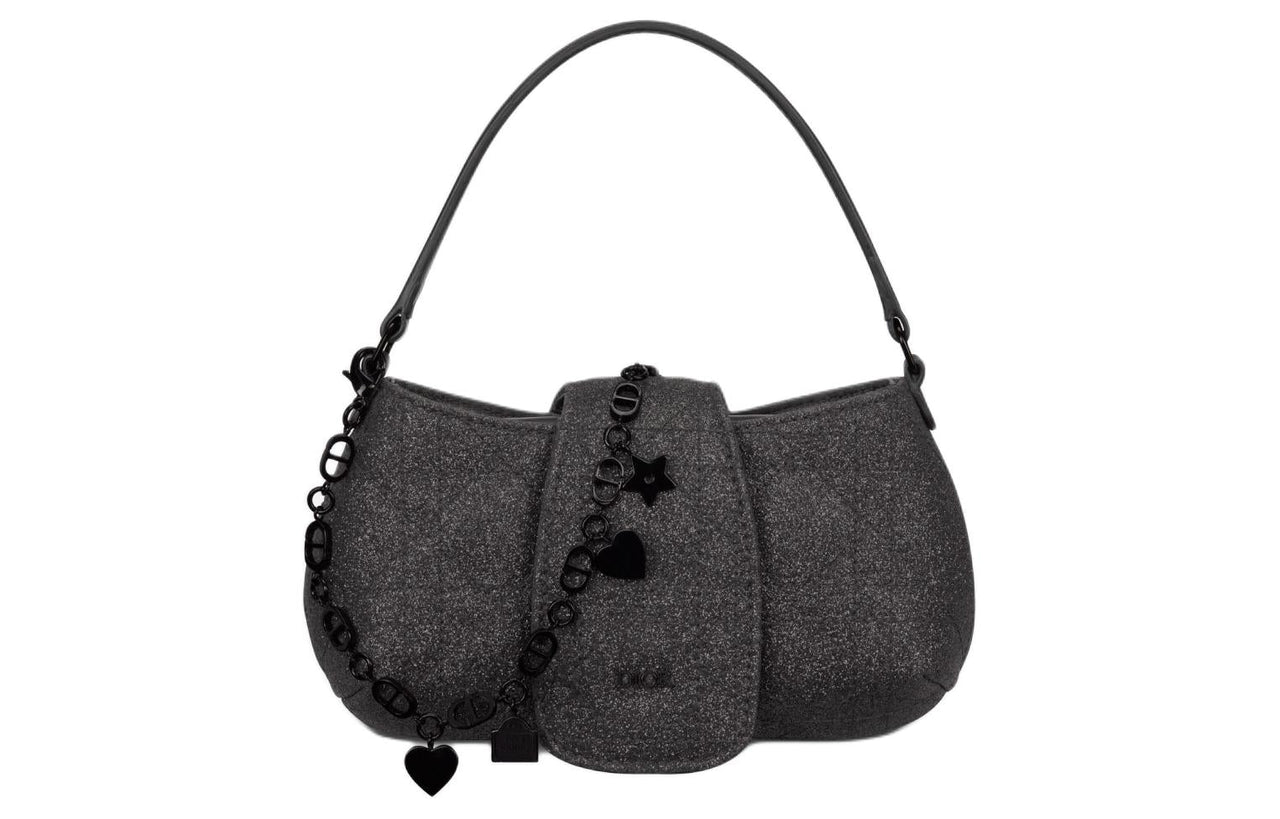 DIOR Canvas Portable Crossbody Bag Shoulder Bag Kids' Black