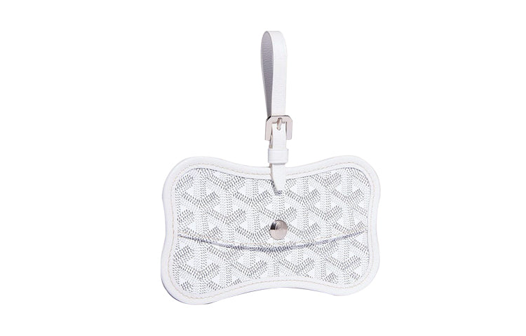 GOYARD Chien Gris Canvas With Leather Pet Bag Merch Unisex White