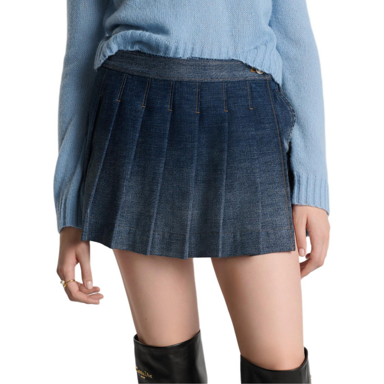 DIOR SS24 Denim Short Skirts Women's Blue