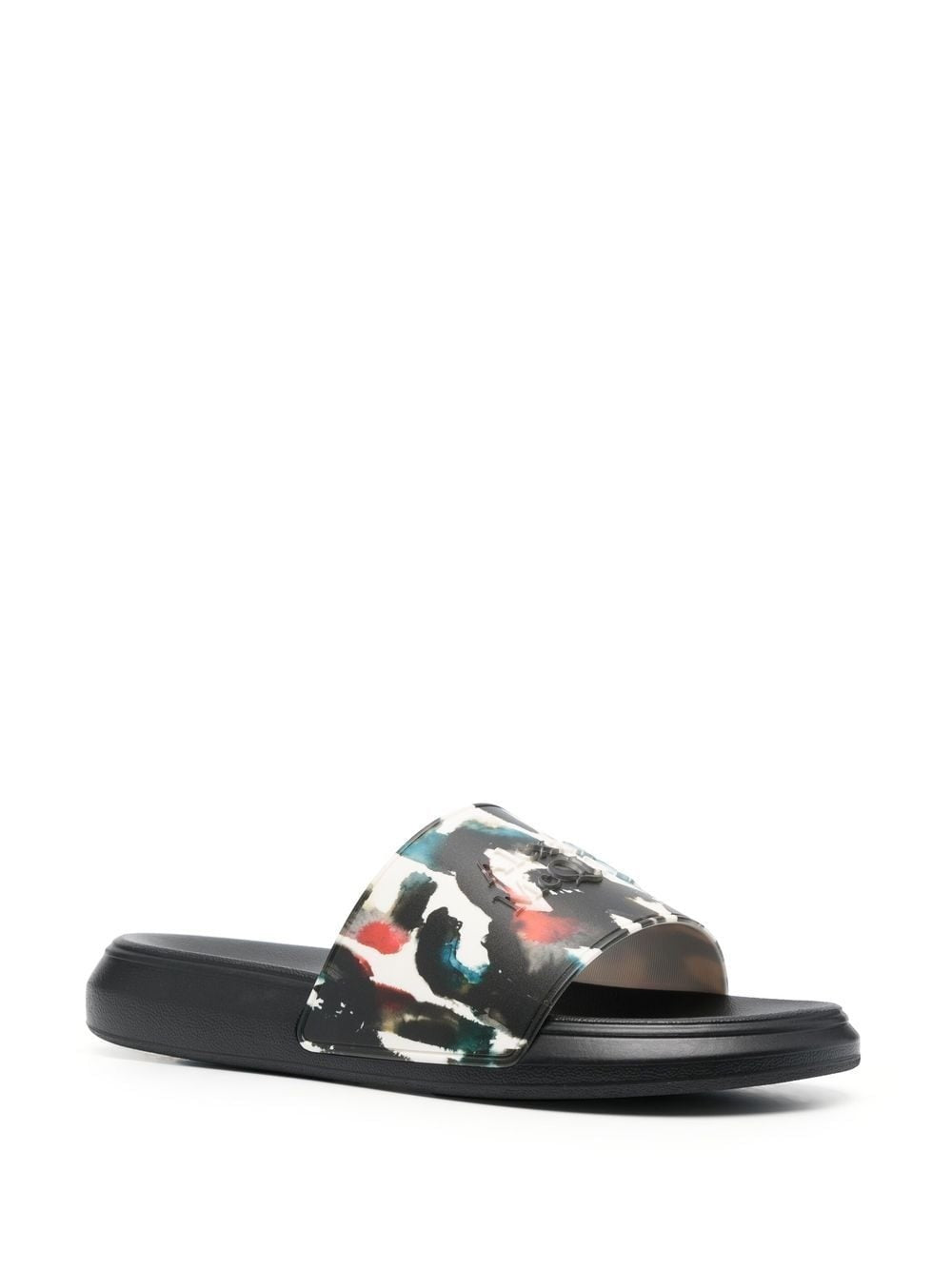 Alexander McQueen graphic logo print pool slides