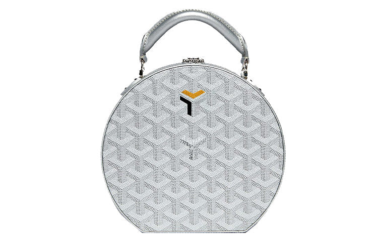 GOYARD ALTO Canvas With Leather Crossbody One Shoulder Handbags Mini Women's Silver