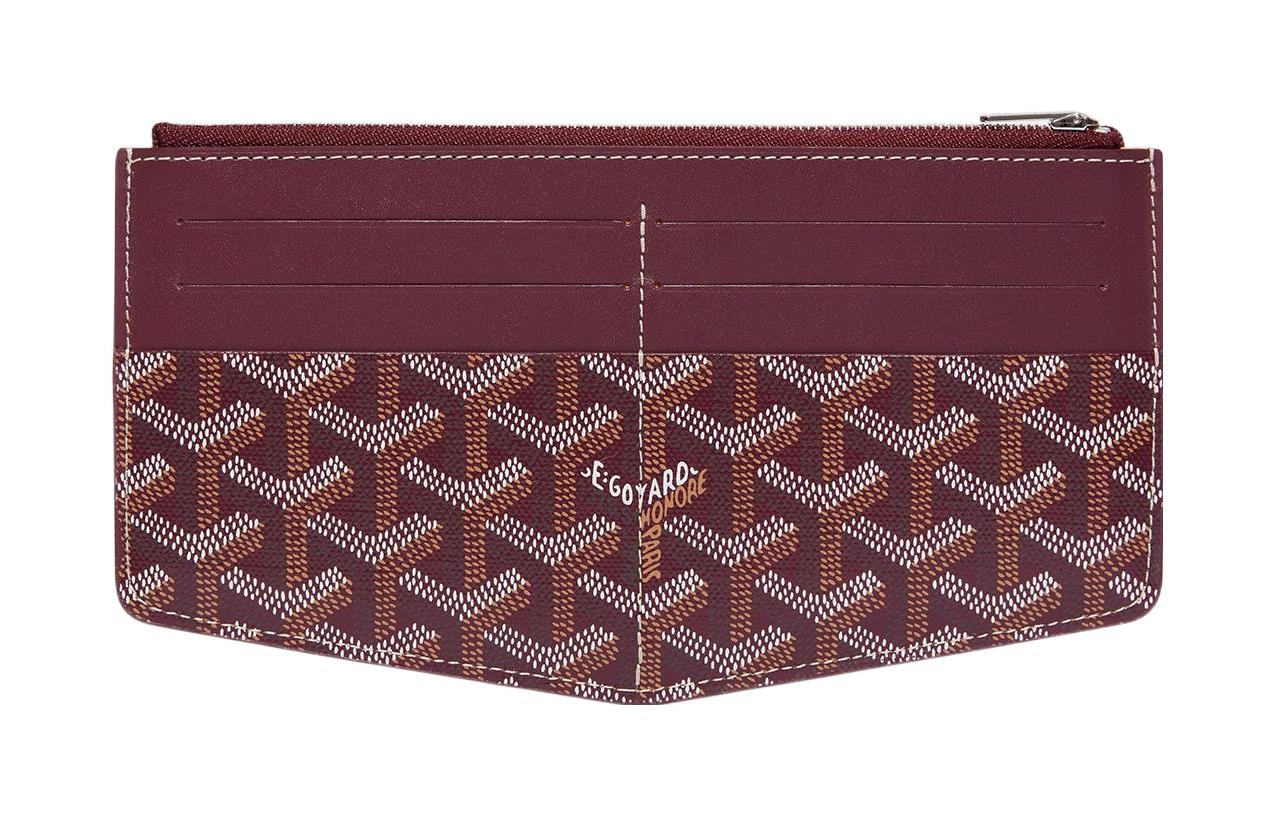 GOYARD Insert Louise Canvas With Leather Wallet Unisex Burgundy