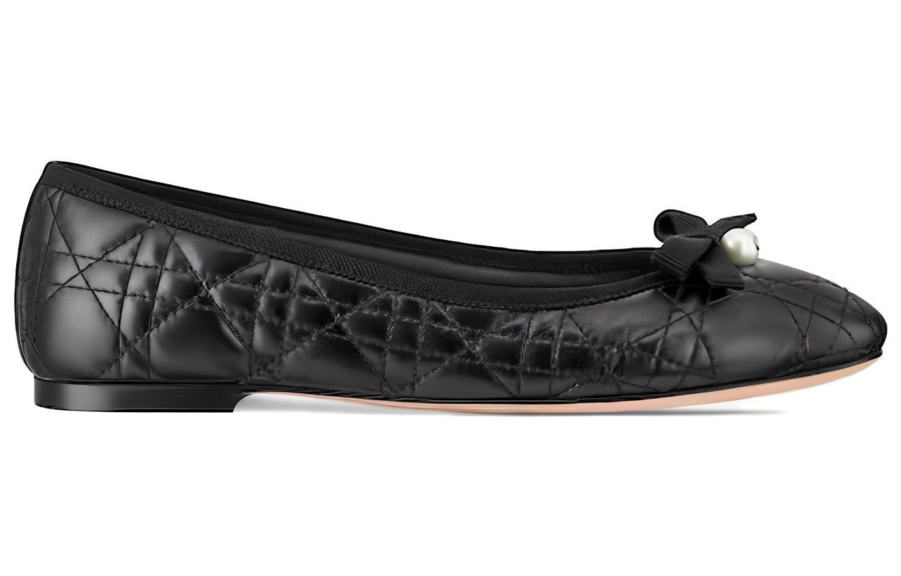 DIOR BALLET FLAT Casual Single Shoes Women's Black