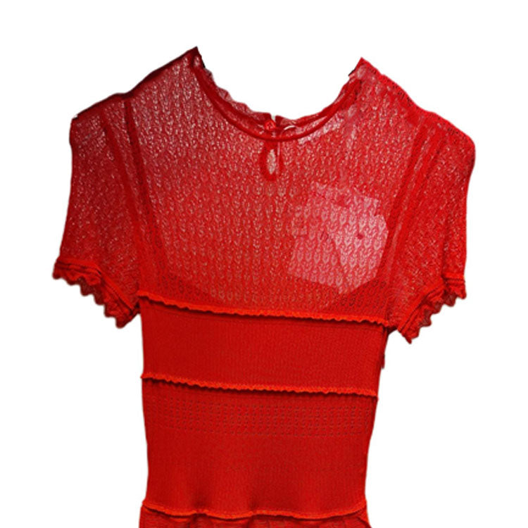 DIOR Short-Sleeved Dresses Women's Red