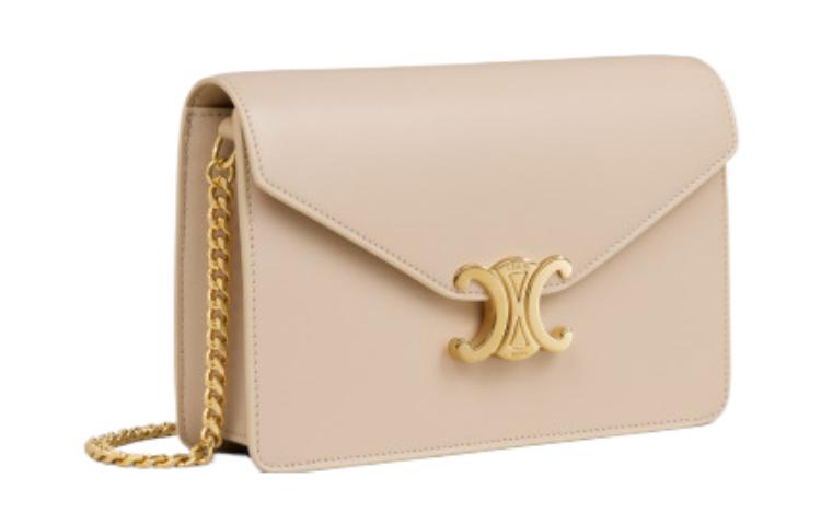 CELINE Cow Leather Wallet Mini Women's Nude