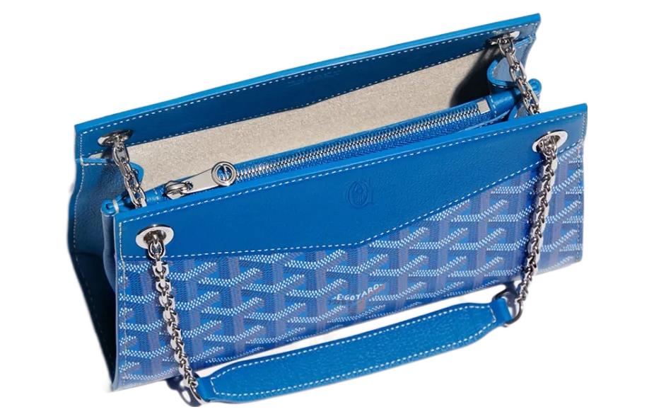 GOYARD Rouette Canvas With Leather Tote Chain Bag Shoulder Bag Women's Blue