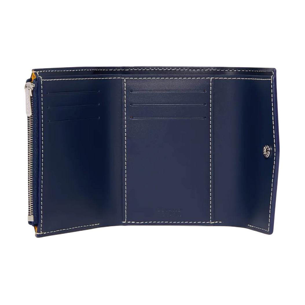 GOYARD Canvas With Calfskin Wallet Unisex Marine Blue