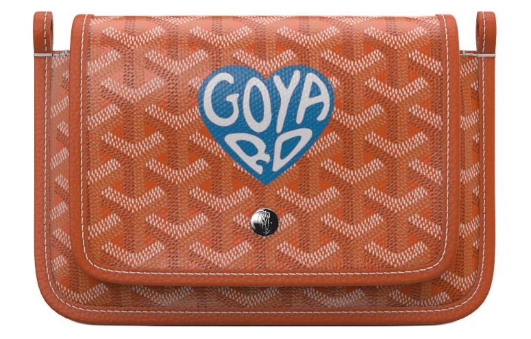 GOYARD Plumet Canvas With Leather Envelope Bag Crossbody Bag Shoulder Bag Unisex Orange Multicolor Sky Blue Small Heart