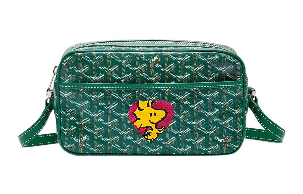 GOYARD Cap-Vert Canvas With Leather Camera Bag Shoulder Bag Crossbody Bag Small Size Unisex Green/Red