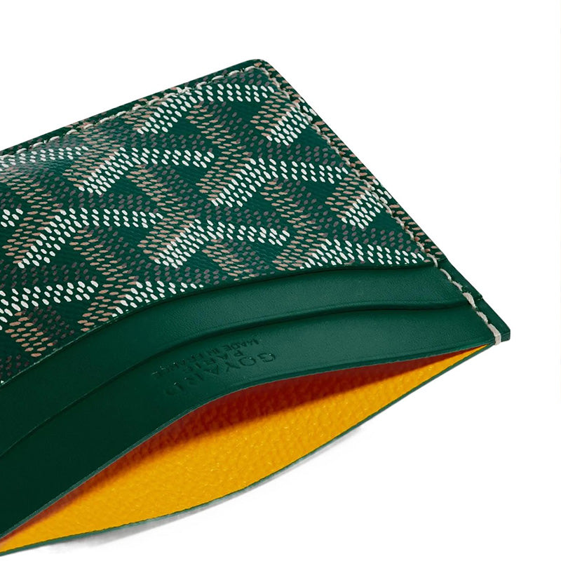 GOYARD Canvas With Leather Dog's Teeth Card Clip Card Holder Unisex Green Multicolor Sky Blue Small Heart