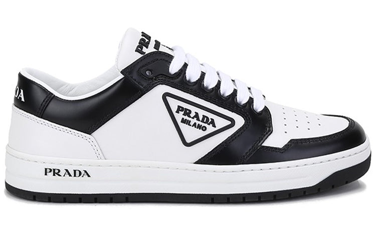 PRADA District Leather Sneakers 'White Black' Women's