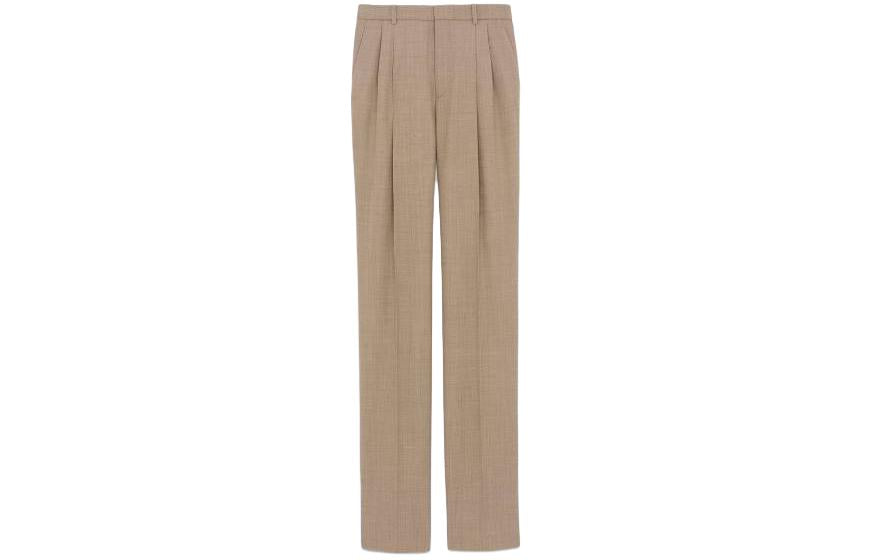 SAINT LAURENT High Waist Straight Leg Trousers