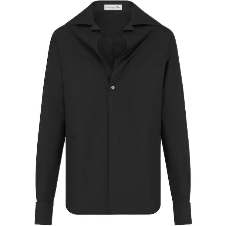DIOR FW24 Black Cotton Poplin Shirt Women's Black