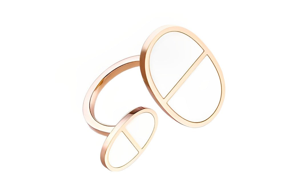 HERMES Rings Women's Gold/White